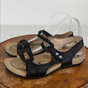 Abeo Sandals Wm 9 Black Leather Strappy Comfort Adjustable